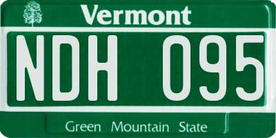 VT license plate NDH095