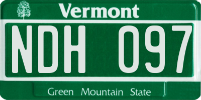 VT license plate NDH097