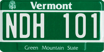 VT license plate NDH101