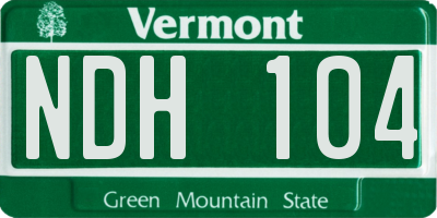 VT license plate NDH104