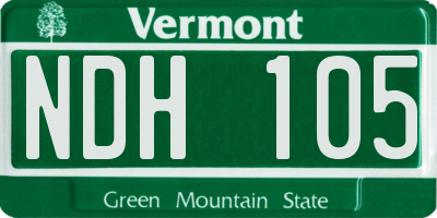 VT license plate NDH105