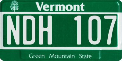 VT license plate NDH107