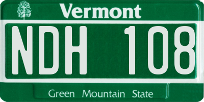 VT license plate NDH108