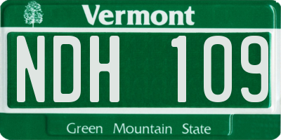 VT license plate NDH109