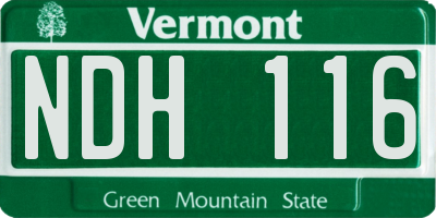 VT license plate NDH116