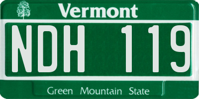 VT license plate NDH119