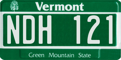 VT license plate NDH121