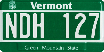 VT license plate NDH127