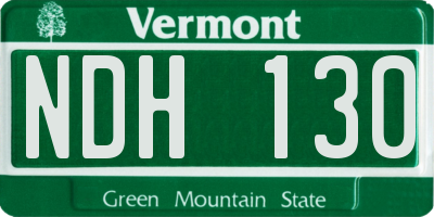 VT license plate NDH130