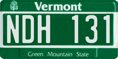 VT license plate NDH131