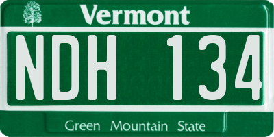 VT license plate NDH134
