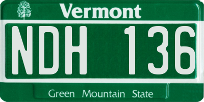 VT license plate NDH136