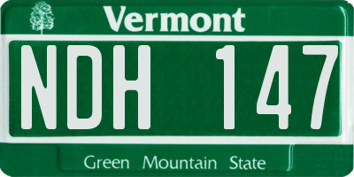 VT license plate NDH147