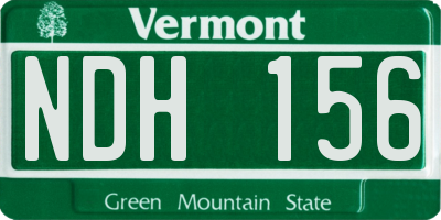 VT license plate NDH156