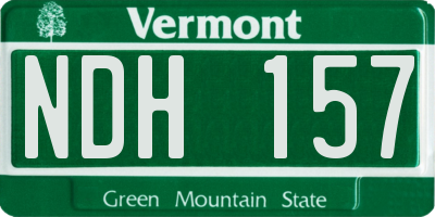 VT license plate NDH157