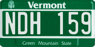 VT license plate NDH159