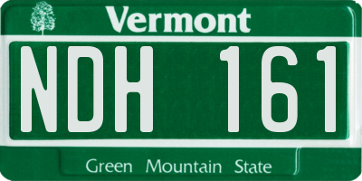 VT license plate NDH161