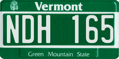 VT license plate NDH165