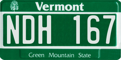 VT license plate NDH167