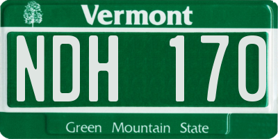 VT license plate NDH170