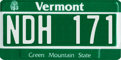 VT license plate NDH171