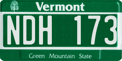 VT license plate NDH173