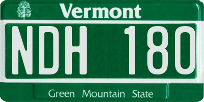 VT license plate NDH180