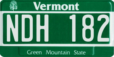 VT license plate NDH182