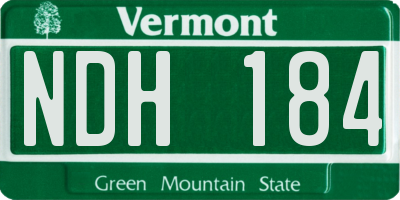 VT license plate NDH184