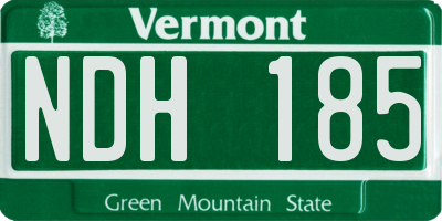 VT license plate NDH185