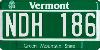 VT license plate NDH186