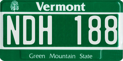 VT license plate NDH188