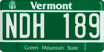 VT license plate NDH189