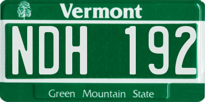 VT license plate NDH192
