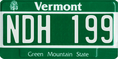 VT license plate NDH199