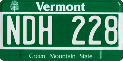 VT license plate NDH228