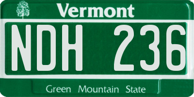 VT license plate NDH236