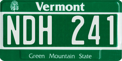 VT license plate NDH241