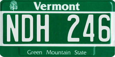 VT license plate NDH246