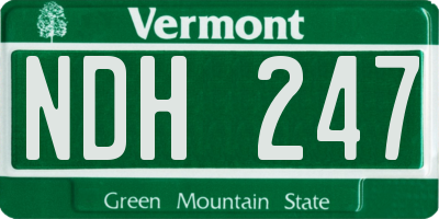 VT license plate NDH247