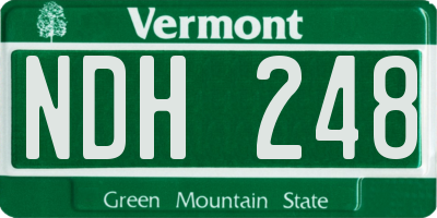 VT license plate NDH248