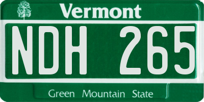 VT license plate NDH265