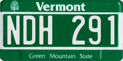 VT license plate NDH291