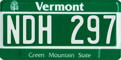 VT license plate NDH297