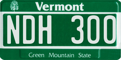 VT license plate NDH300