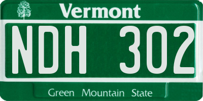 VT license plate NDH302