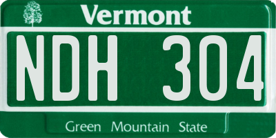 VT license plate NDH304