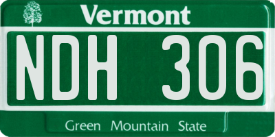 VT license plate NDH306