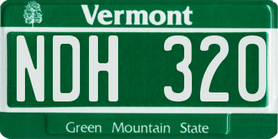 VT license plate NDH320