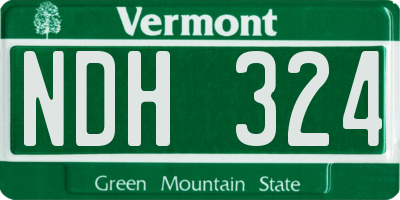 VT license plate NDH324